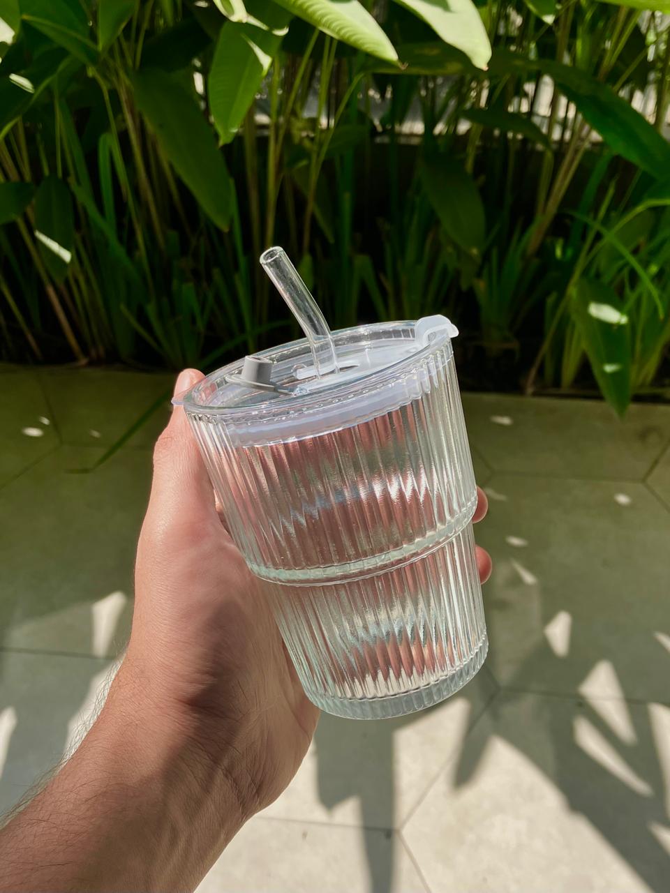 The Leakproof Glass Cup — With Reusable Glass Straw | 450ml