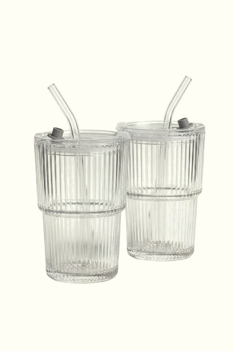 The Leakproof Glass Cup — With Reusable Glass Straw | 450ml