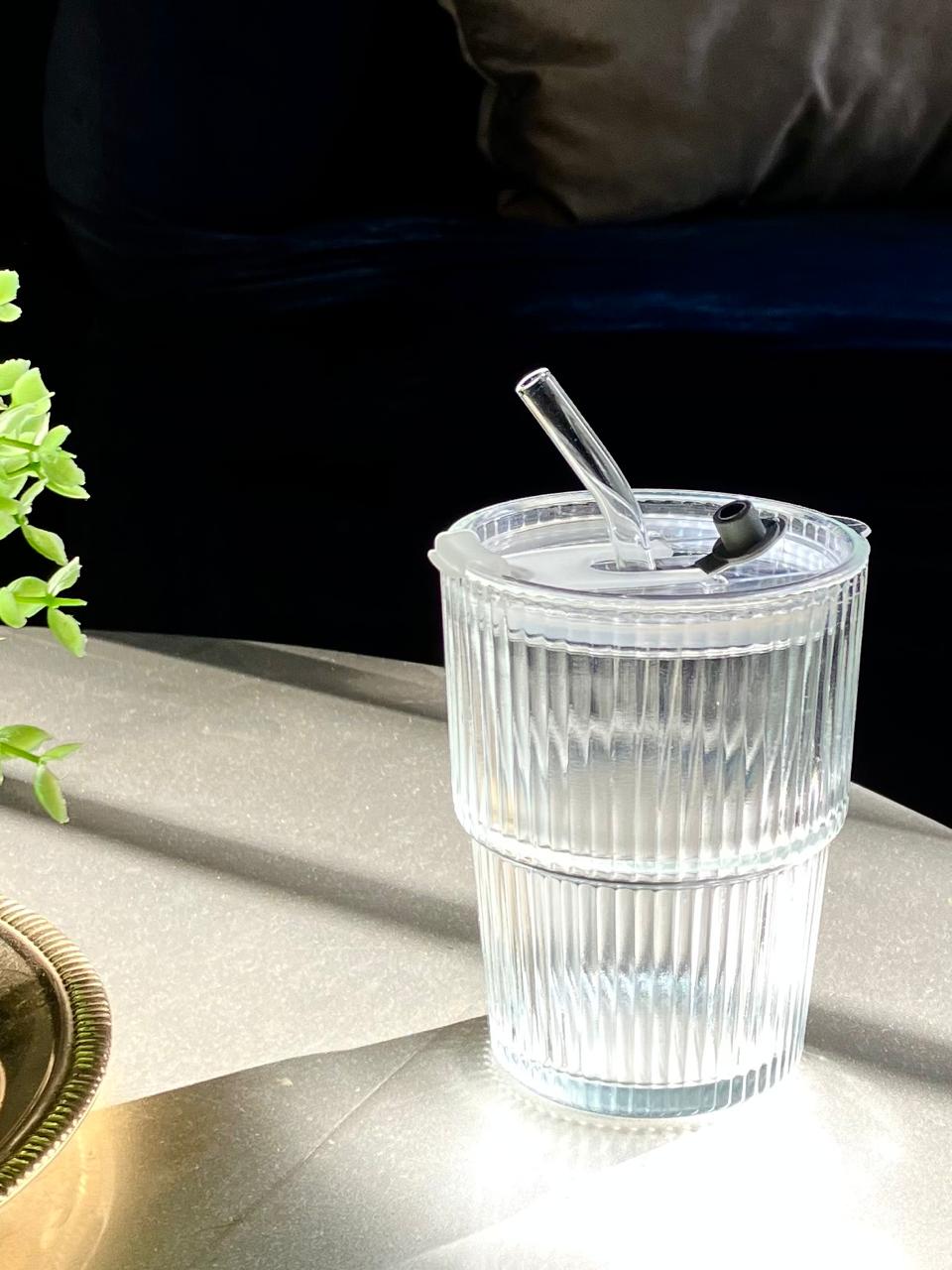 The Leakproof Glass Cup — With Reusable Glass Straw | 450ml